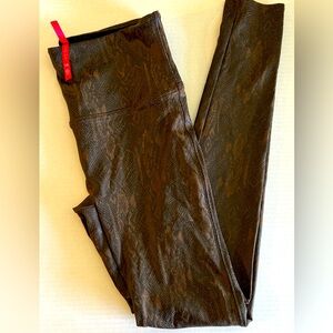 SPANX Faux Leather Brown Snake Skin Snakeskin
